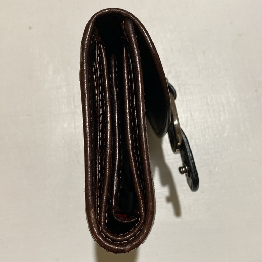 DOONEY & BOURKE Brown Croc Embossed Trifold Leather Wallet - Picture 9 of 10